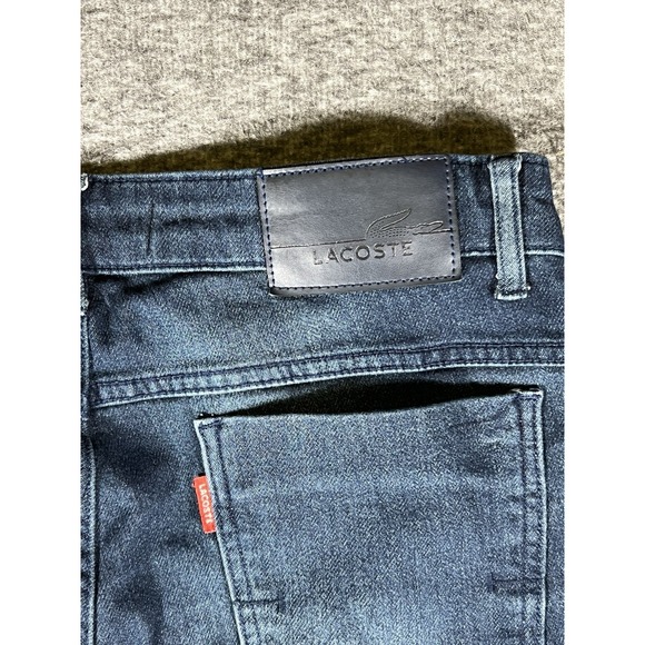 Lacoste Jeans Straight Fit‎ Dark Wash Stretch Waist Womens Size 42x30 - Picture 10 of 12